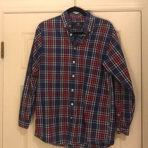 Vineyard Vines Boys XL Red and Blue Whale Shirt